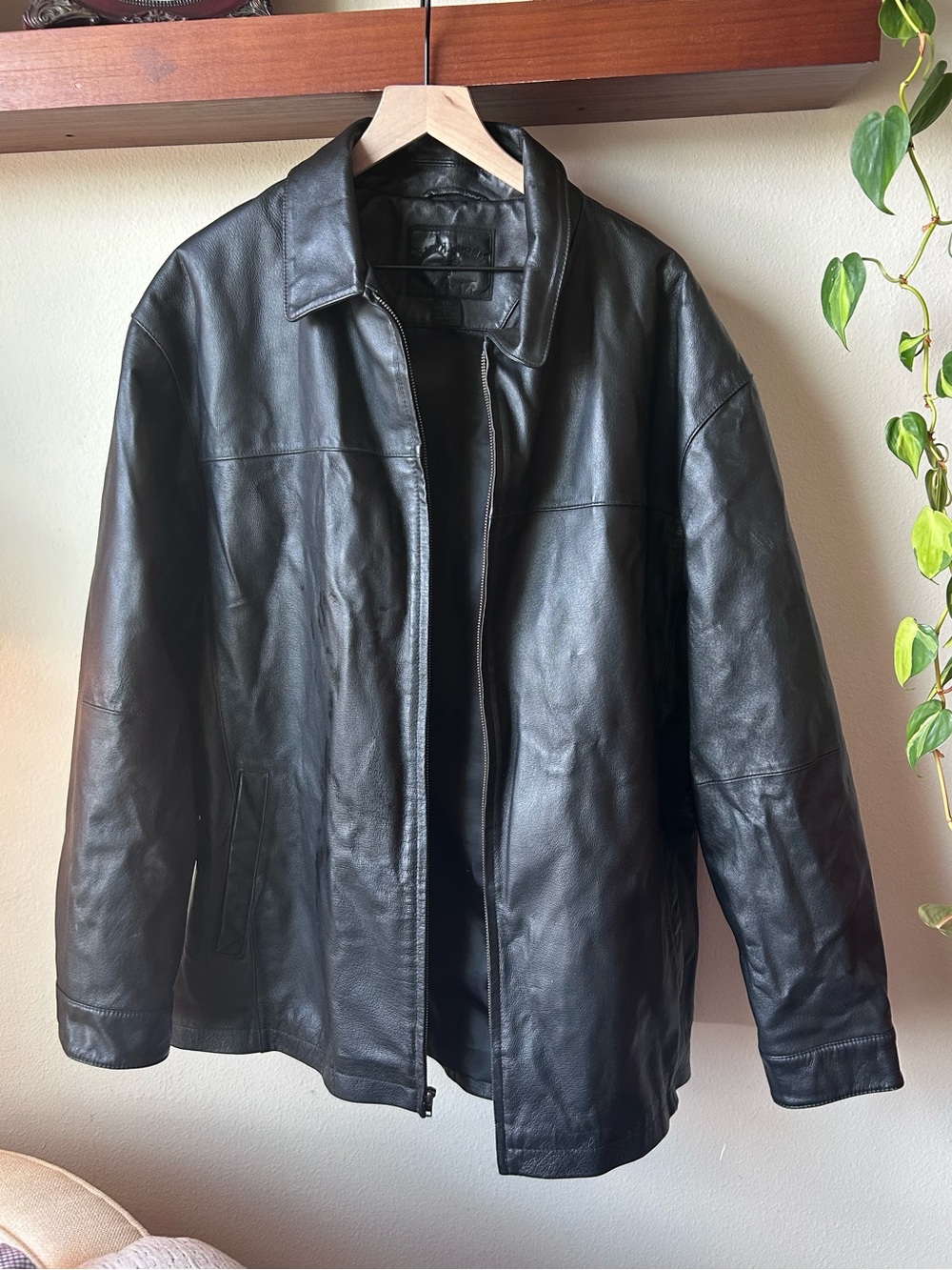 Saddlebred Genuine Black Leather Jacket men’s XXL- Classic Zip Front